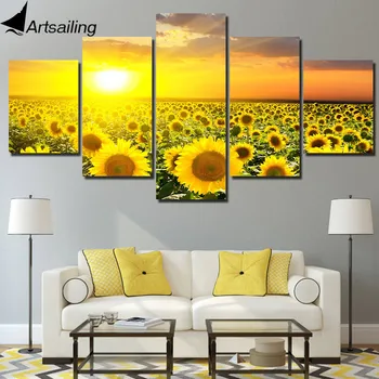 HD Printed 5 Piece Canvas Prints Sunflower Sunset Canvas Painting Golden Flower Field Wall Pictures for Living Room Home Decor
HD Printed 5 Piece Canvas Prints Sunflower Sunset Canvas Painting Golden Flower Field Wall Pictures for Living Room Home Decor