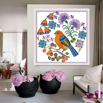 Bird and flowers Cross Stitch Kits Colorful Printed pattern canvas Chinese Embroidery Needlework set Cross-stitch DIY Home Decor
Bird and flowers Cross Stitch Kits Colorful Printed pattern canvas Chinese Embroidery Needlework set Cross-stitch DIY Home Decor