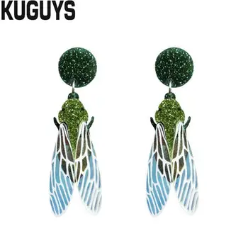 KUGUYS Fashion Jewelry Glitter Cicada Earrings for Womens Pendientes Acrylic Insect Wing Drop Earring Brincos Trendy Accessory 
KUGUYS Fashion Jewelry Glitter Cicada Earrings for Womens Pendientes Acrylic Insect Wing Drop Earring Brincos Trendy Accessory