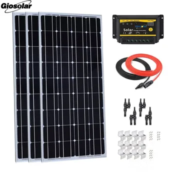 Giosolar 300 Watts 12 Volts Monocrystalline Solar Starter Kit with 30A PWM LED Charge Controller for Off-Grid RV Boat Kit
Giosolar 300 Watts 12 Volts Monocrystalline Solar Starter Kit with 30A PWM LED Charge Controller for Off-Grid RV Boat Kit