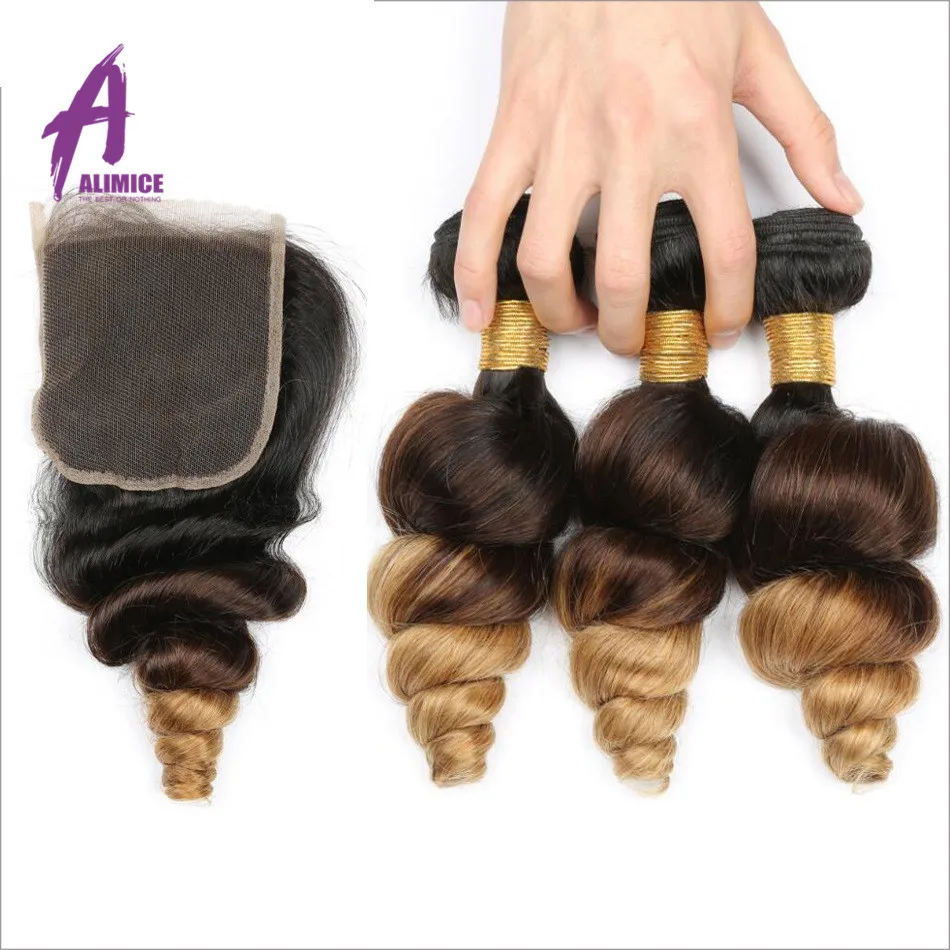 Alimice Ombre Malaysian Loose Wave Bundles With Closure T1B/4/27 Human Hair Bundles With Closure Remy 3 Bundles With Closure
Alimice Ombre Malaysian Loose Wave Bundles With Closure T1B/4/27 Human Hair Bundles With Closure Remy 3 Bundles With Closure