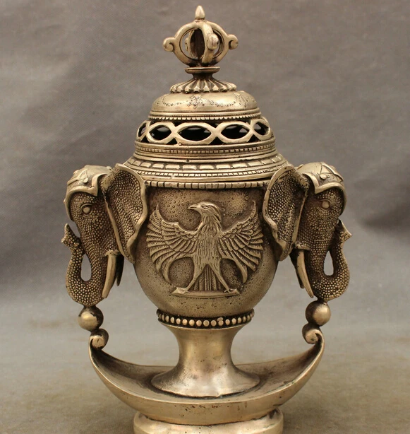 wholesale factory 9" Chinese Silver Vajra Fly Eagle Statue Elephant Incense Burner Censer YuanBao
wholesale factory 9" Chinese Silver Vajra Fly Eagle Statue Elephant Incense Burner Censer YuanBao