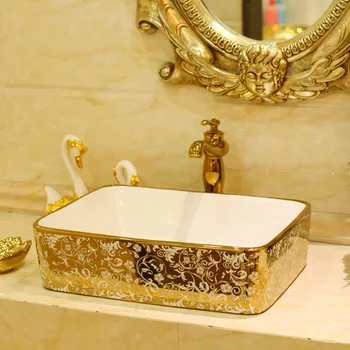 Cloakroom Wash Basin Lavabo Counter top Sink Vessel Bathroom Art Wash Sink rectangular gold ceramic wash basin bathroom sink
Cloakroom Wash Basin Lavabo Counter top Sink Vessel Bathroom Art Wash Sink rectangular gold ceramic wash basin bathroom sink
