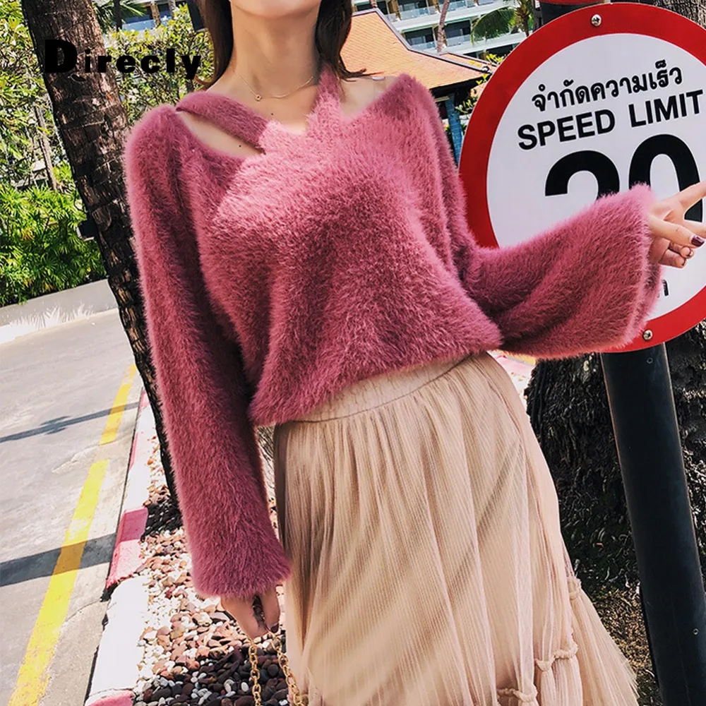 Direcly2018 autumn and winter fashion new loose long-sleeved strapless mohair ladies sweater top casual pullover sweater women
Direcly2018 autumn and winter fashion new loose long-sleeved strapless mohair ladies sweater top casual pullover sweater women