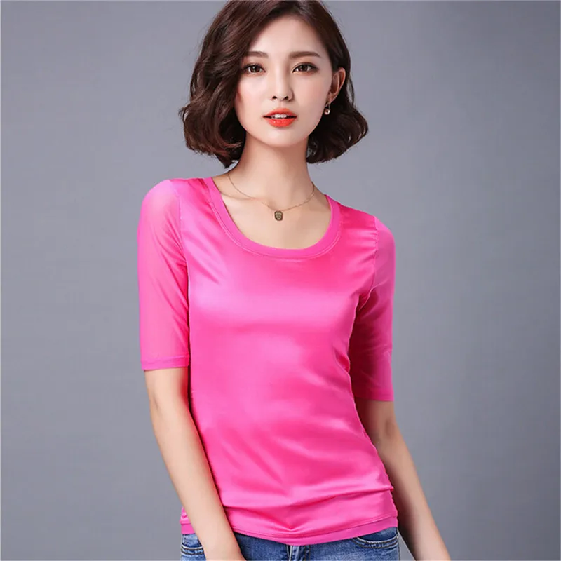 Women Blouses Summer Imitation Silk Chiffon Tops For Women Big Size XXXL O Neck Half Sleeve Green Formal Work Wear Blouse Female
Women Blouses Summer Imitation Silk Chiffon Tops For Women Big Size XXXL O Neck Half Sleeve Green Formal Work Wear Blouse Female