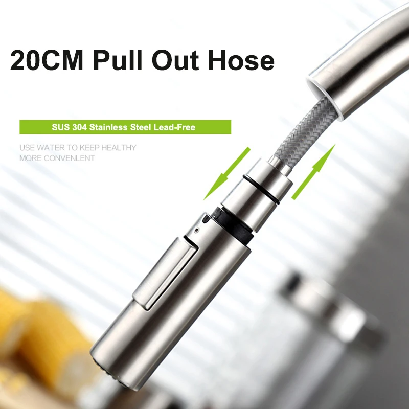 quyanre wanfan frap stainless steel sensor kitchen faucet pull out spray faucet dual function single handle mixer tao kitchen faucet3