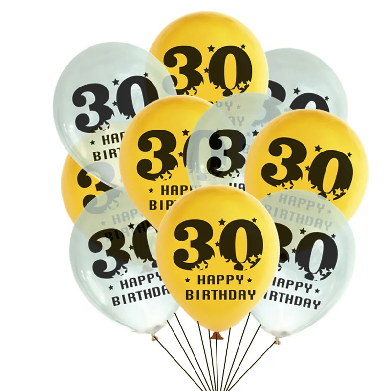 Anniversary Happy 18 20 30th Birthday Balloons Black Printed Transparent Latex Number Balloons Wedding Baby Shower Party Supply
Anniversary Happy 18 20 30th Birthday Balloons Black Printed Transparent Latex Number Balloons Wedding Baby Shower Party Supply