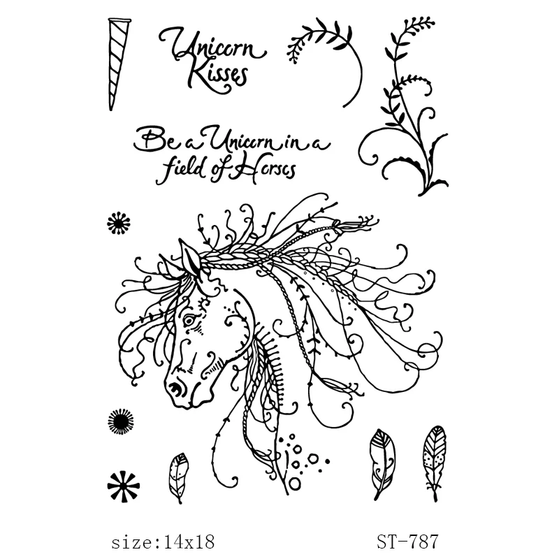 AZSG Horse/Feather/Plant/Horn Clear Stamps For DIY Scrapbooking Decorative Card making Craft Fun Decoration Supplies 14x18cm
AZSG Horse/Feather/Plant/Horn Clear Stamps For DIY Scrapbooking Decorative Card making Craft Fun Decoration Supplies 14x18cm