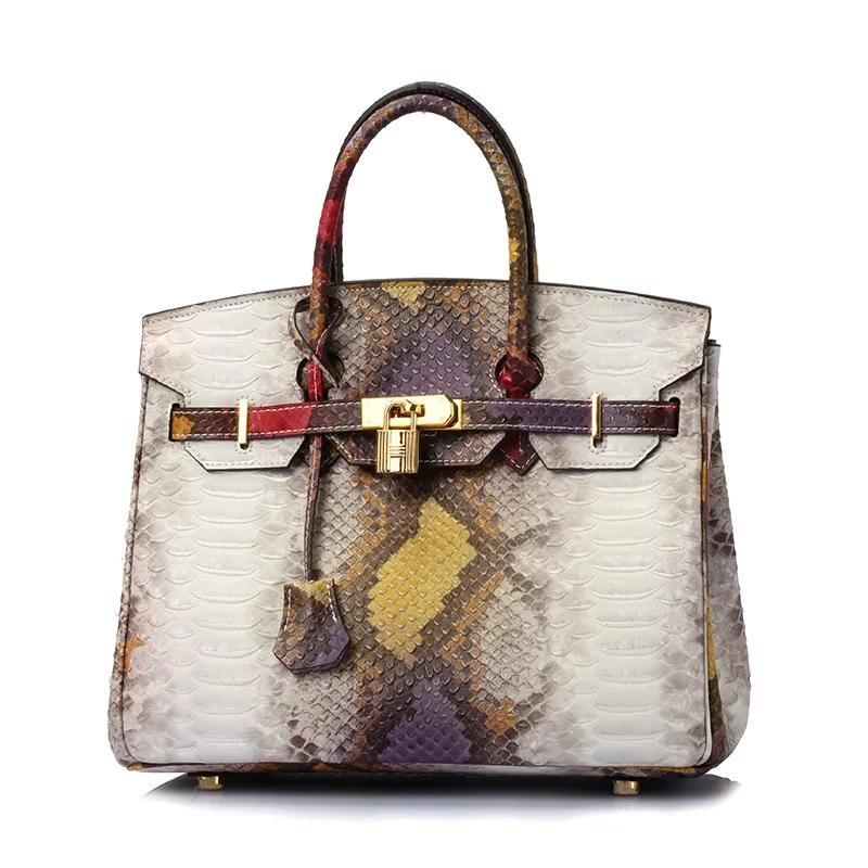 Luxury Designer Female Leather Bag Women Croc Python Shoulder Bag Famous Geuine Skin Totes Handbags 2017 Summer High Quality Sac