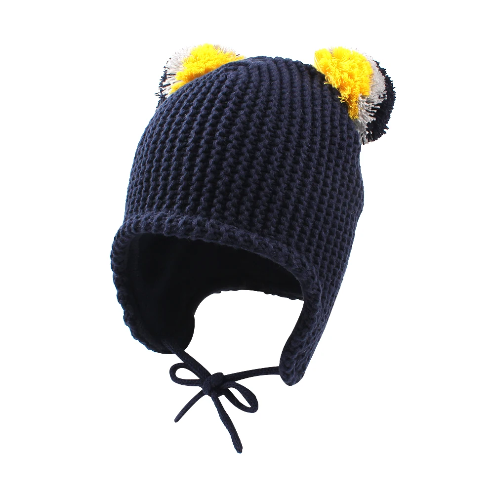 Winter Warm Baby Beanie Hat Cute Earflap Toddler Girls Hat with Pompom Fleece Lined Knit Kids Boys Hat Baby Girls Clothing 6-24M (12)