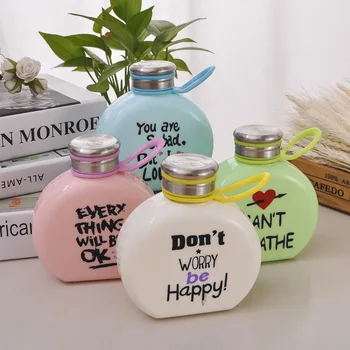 60 pcs/lot 300ML Flat Paper Cartoon water Bottle Students coffee glass bottle Creative Portable Plastic Gifts
60 pcs/lot 300ML Flat Paper Cartoon water Bottle Students coffee glass bottle Creative Portable Plastic Gifts