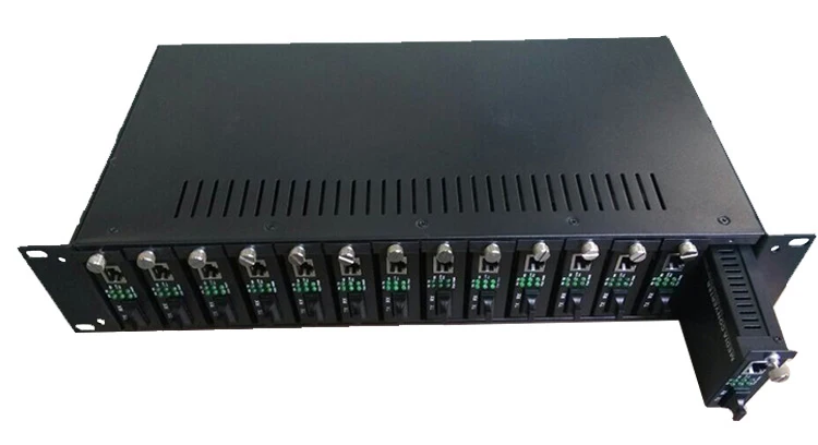 2U 14 Slots Fiber Optical Media Converter Chassis Suitable for 14pcs external power Stand-alone type Fiber Media Converter
2U 14 Slots Fiber Optical Media Converter Chassis Suitable for 14pcs external power Stand-alone type Fiber Media Converter