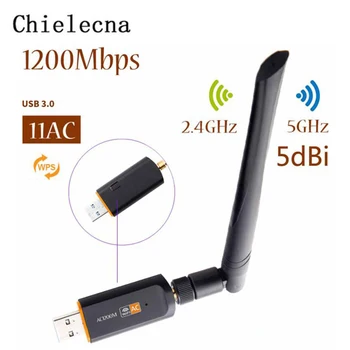 Chielecna 1200Mbps Dual Band with AC Antenna Adapter 2.4GHz 5.8GHz USB3.0 RTL8812BU Wireless AC Network Card For Laptop Desktop
Chielecna 1200Mbps Dual Band with AC Antenna Adapter 2.4GHz 5.8GHz USB3.0 RTL8812BU Wireless AC Network Card For Laptop Desktop