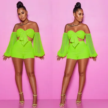 BKLD Neon Green Sexy Two Piece Sets Bodycon Club Outfits 2019 Summer 2 Piece Set Off Shoulder Mesh Crop Top Shorts Matching Sets
BKLD Neon Green Sexy Two Piece Sets Bodycon Club Outfits 2019 Summer 2 Piece Set Off Shoulder Mesh Crop Top Shorts Matching Sets