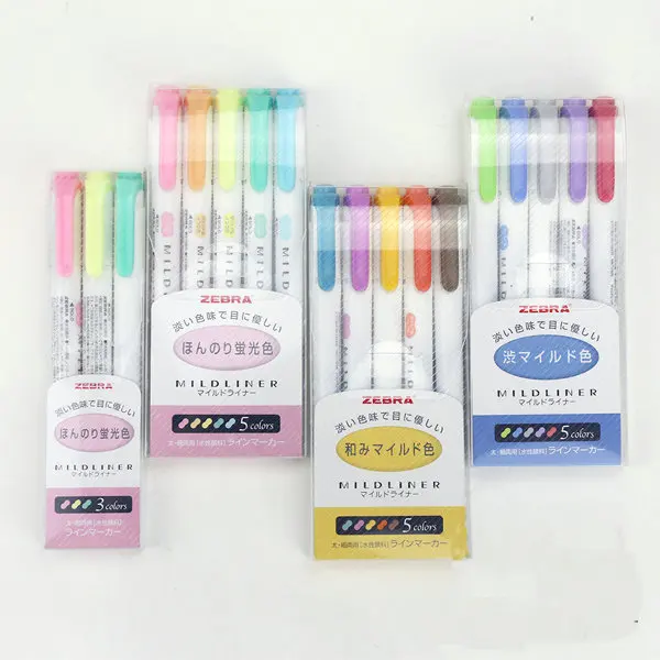 Zebra WKT7-5C 5 Colors/lot Mild Liner Double-Sided Highlighter Marker Round/Oblique
Zebra WKT7-5C 5 Colors/lot Mild Liner Double-Sided Highlighter Marker Round/Oblique