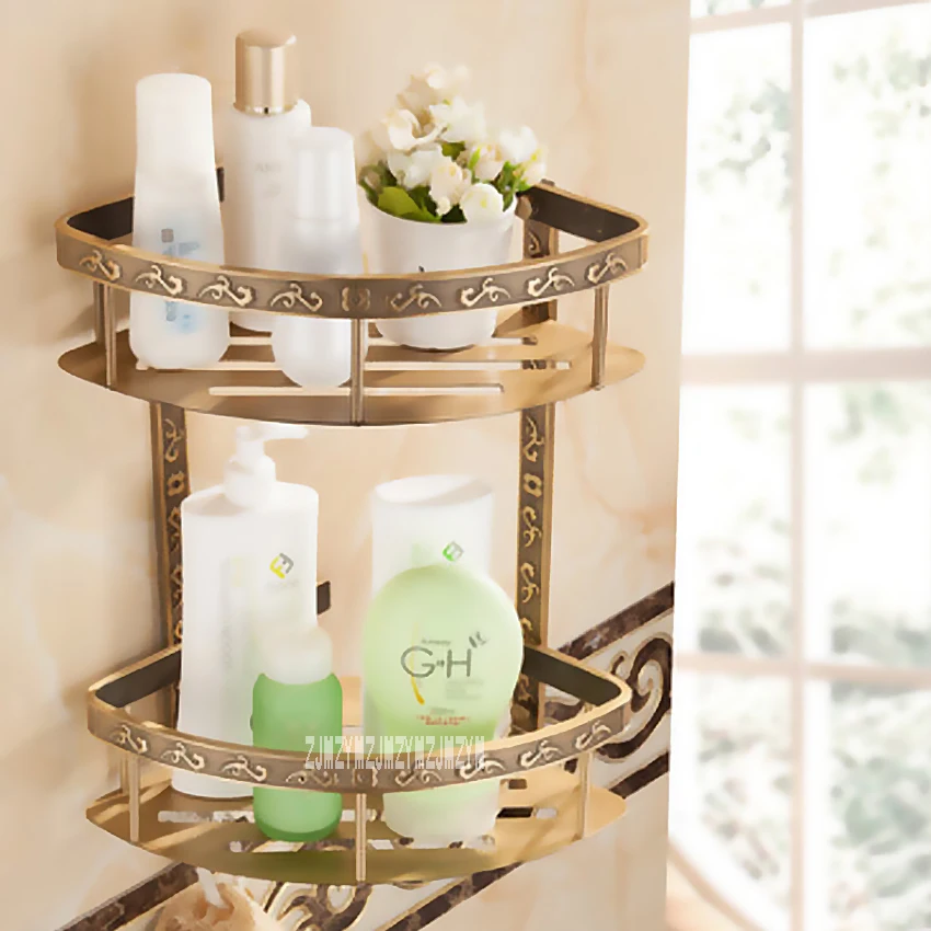 New Arrival Fashion Antique Space Aluminum Bathroom Shelf Double Layer Corner Shelf Basket Carved Three Feet Shelves Hot Selling
New Arrival Fashion Antique Space Aluminum Bathroom Shelf Double Layer Corner Shelf Basket Carved Three Feet Shelves Hot Selling