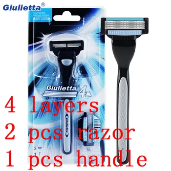 Giulietta Blue Shaving Razor Set For Men 1 Holder & 2 Blades 4 Layers Stainless Steel Blade Manual Convenient Shave Razors
Giulietta Blue Shaving Razor Set For Men 1 Holder & 2 Blades 4 Layers Stainless Steel Blade Manual Convenient Shave Razors