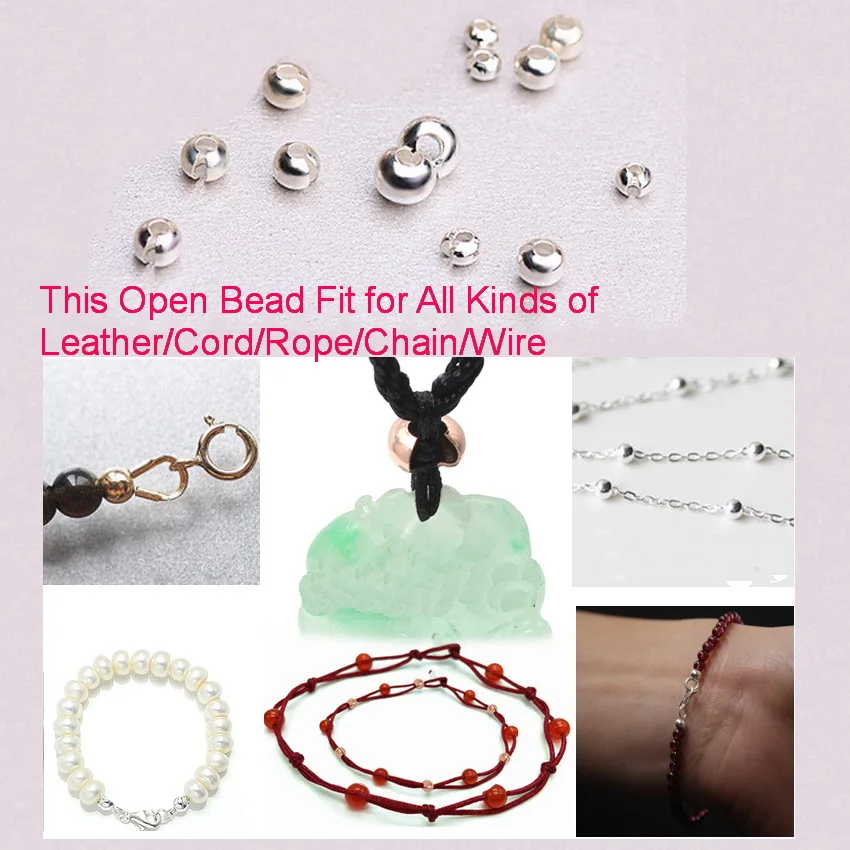 DIY 925 Sterling Silver End Beads,4MM Open Spacer Bead ,Leather Rope Connectors Charms Jewelry Making Finding Accessories
DIY 925 Sterling Silver End Beads,4MM Open Spacer Bead ,Leather Rope Connectors Charms Jewelry Making Finding Accessories