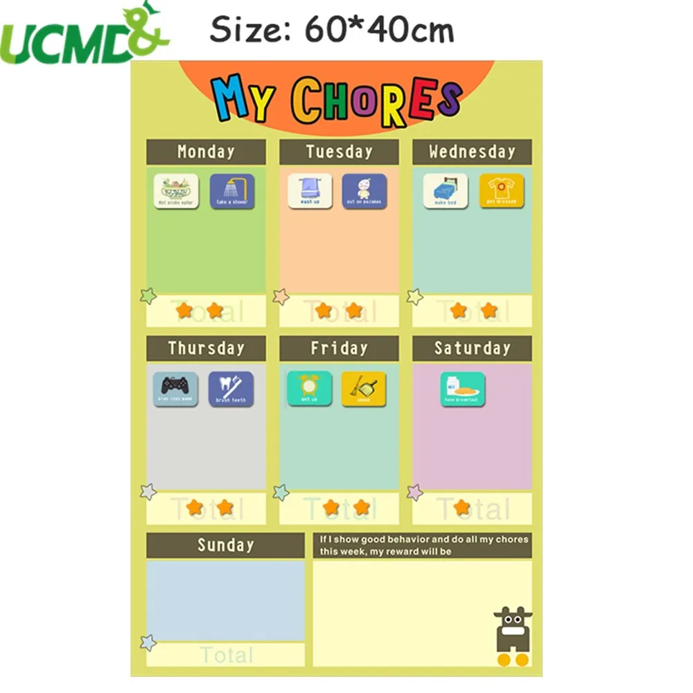 Magnetic Chores Chart White board Weekly Memo Month Daily Planner Dry Erase Calendar Schedule for Children Kids Toy Gift 60x40CM
Magnetic Chores Chart White board Weekly Memo Month Daily Planner Dry Erase Calendar Schedule for Children Kids Toy Gift 60x40CM