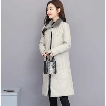 Temperament Winter Fashion Fur collar Women's Leather Jacket Large size Solid color High quality Down Leather Jacket NUW342
Temperament Winter Fashion Fur collar Women's Leather Jacket Large size Solid color High quality Down Leather Jacket NUW342