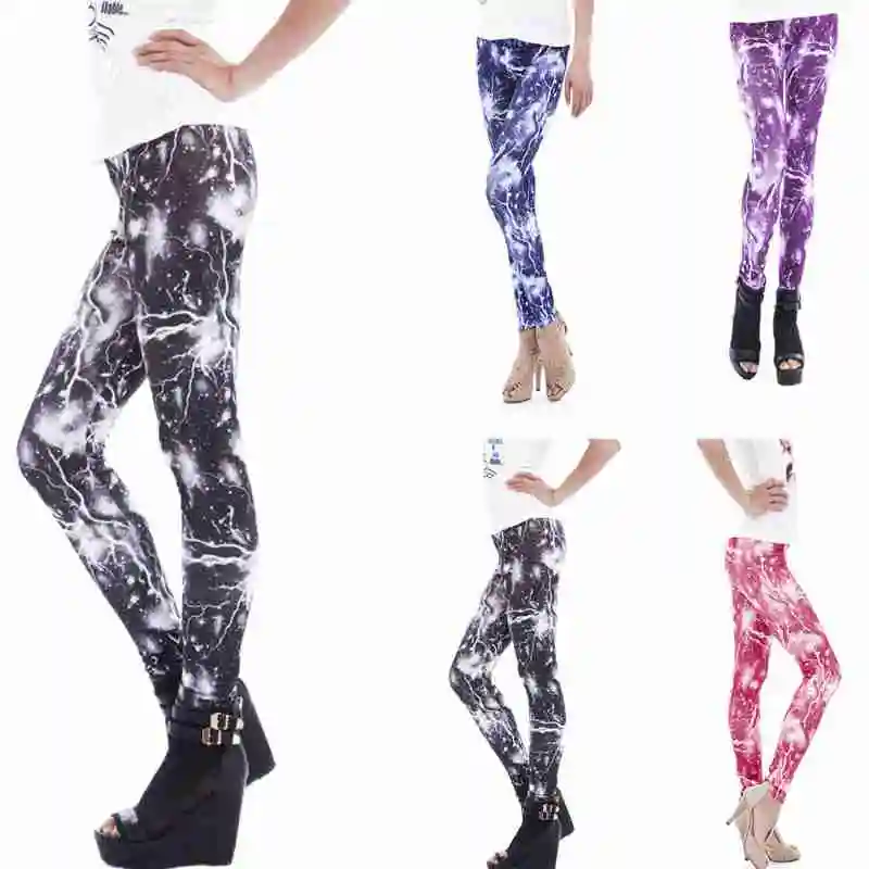 Drop shipping Women's black blue purple Leggings flash Printed 9 pant middle waist Slim Leggings
Drop shipping Women's black blue purple Leggings flash Printed 9 pant middle waist Slim Leggings