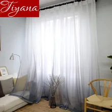 וילונות שיפוע צבע הדפסת וואל אפור חלון מודרני סלון וילונות טול Sheer בדים Rideaux קורטינה T & 185 #30(China)