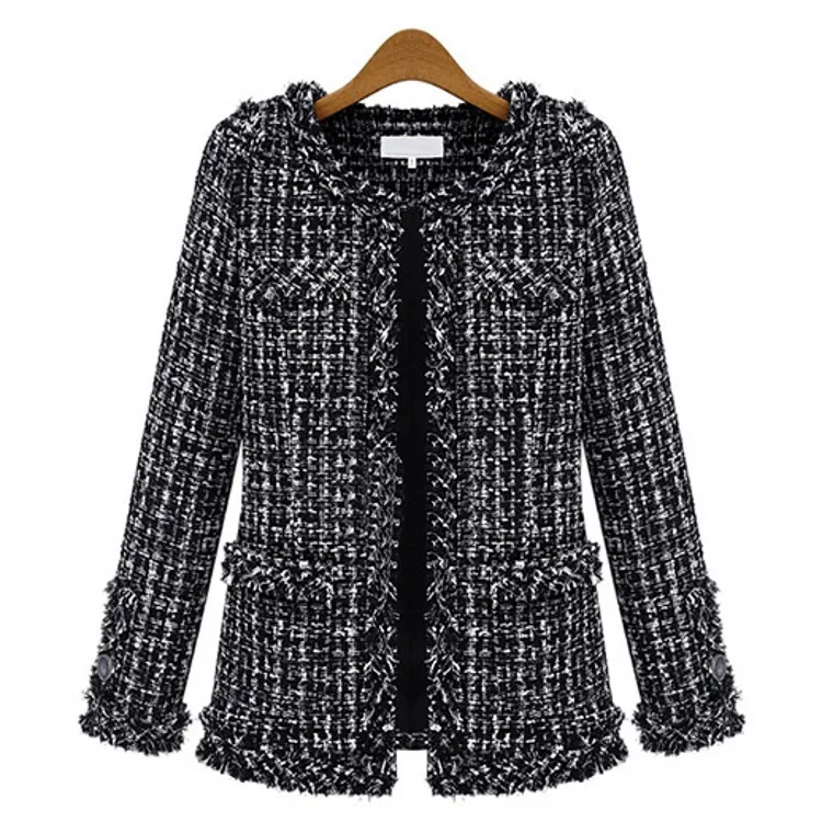 new spring/autumn Hot women jacket Slim thin checkered Tweed coat casual O-Neck Plaid Jacket pocket loose outwear plus size
new spring/autumn Hot women jacket Slim thin checkered Tweed coat casual O-Neck Plaid Jacket pocket loose outwear plus size