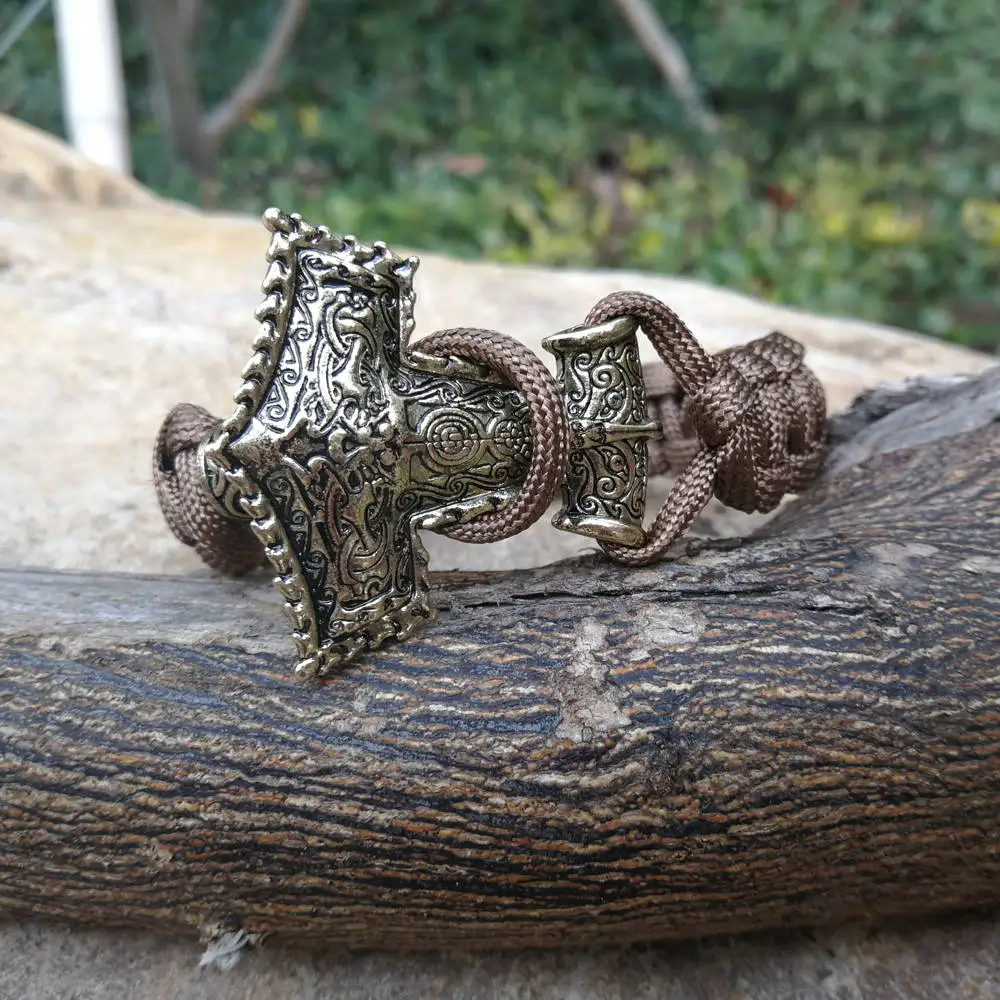 Viking Rune bead Paracord Bracelets Thor Mjolnir Hammer Paracord Amulet Rune Knot Scandinavian Bracelet Brown Paracord
Viking Rune bead Paracord Bracelets Thor Mjolnir Hammer Paracord Amulet Rune Knot Scandinavian Bracelet Brown Paracord