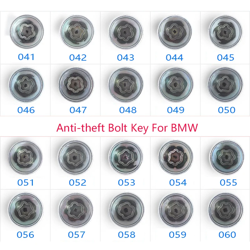 Anti-theft Wheel Bolt Lock Nut Key Adapter Sleeve For BMW 1 3 5 6 7 Series Mini X1 X2 X3 X4 X5 X6 Z4 #041-#060
Anti-theft Wheel Bolt Lock Nut Key Adapter Sleeve For BMW 1 3 5 6 7 Series Mini X1 X2 X3 X4 X5 X6 Z4 #041-#060