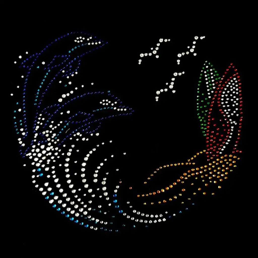 Fashion Hotfix Rhinestones,Heat Transfer Design Iron on Motifs,Rhinestone Applique Patch Sewing Accessories