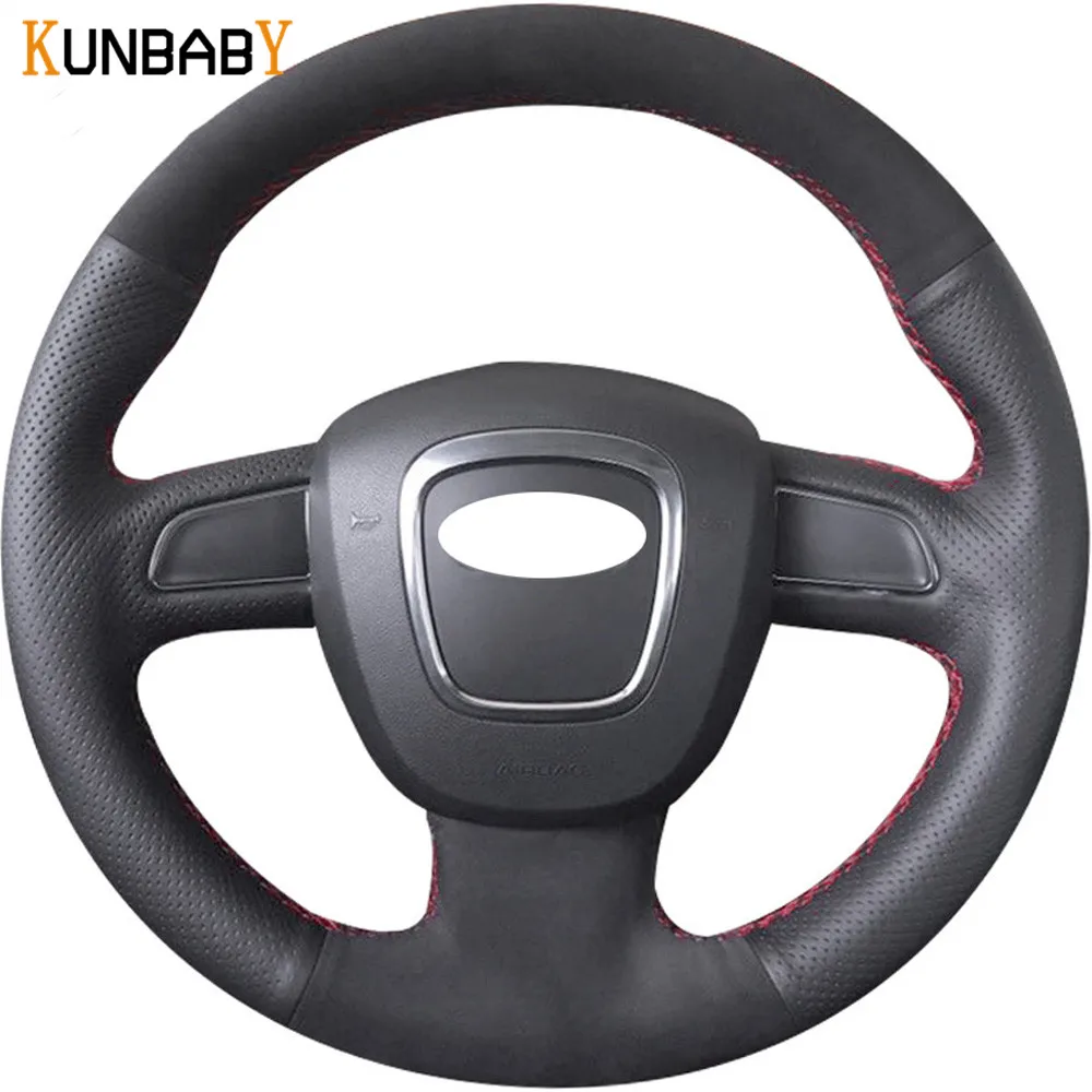 KUNBABY Car Styling Black Leather Car Steering Wheel Cover for Audi A3 (8P) 2008-2013 A4 (B8) 2008-2010 A5 2008-2010 A6 (C6)
KUNBABY Car Styling Black Leather Car Steering Wheel Cover for Audi A3 (8P) 2008-2013 A4 (B8) 2008-2010 A5 2008-2010 A6 (C6)