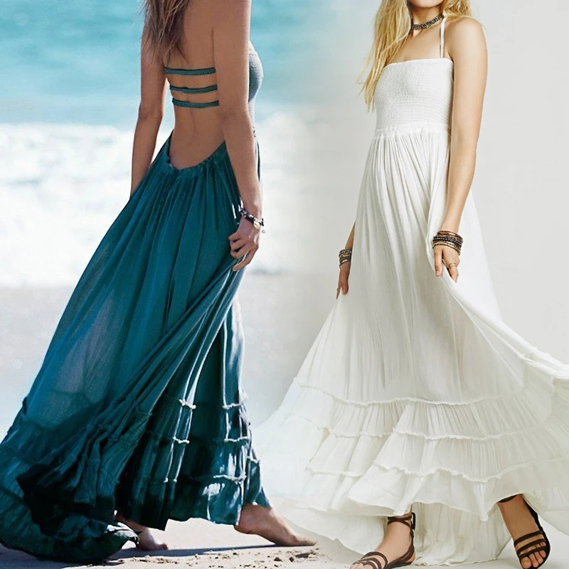 Naiveroo Vintage Boho Strappy-Backed Dress Party Backless Long Maxi Dress Female Pure Color Sexy Halter Beach Sundress
Naiveroo Vintage Boho Strappy-Backed Dress Party Backless Long Maxi Dress Female Pure Color Sexy Halter Beach Sundress