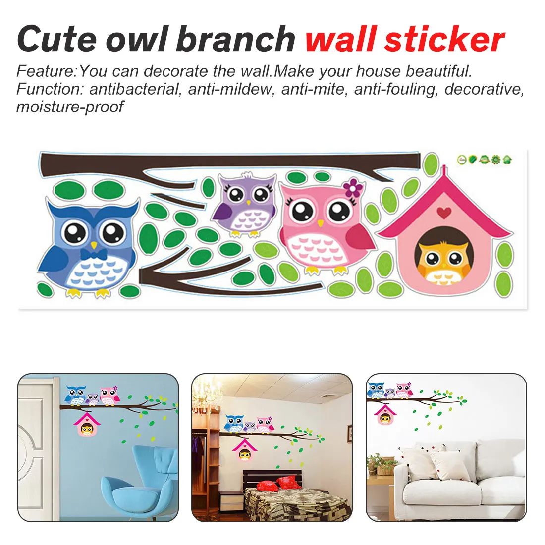 Removable Waterproof Cartoon Animal Owl Wall Sticker For Kids Rooms Home Decoration Wall Art for Boys Girls Children Bedroom
Removable Waterproof Cartoon Animal Owl Wall Sticker For Kids Rooms Home Decoration Wall Art for Boys Girls Children Bedroom