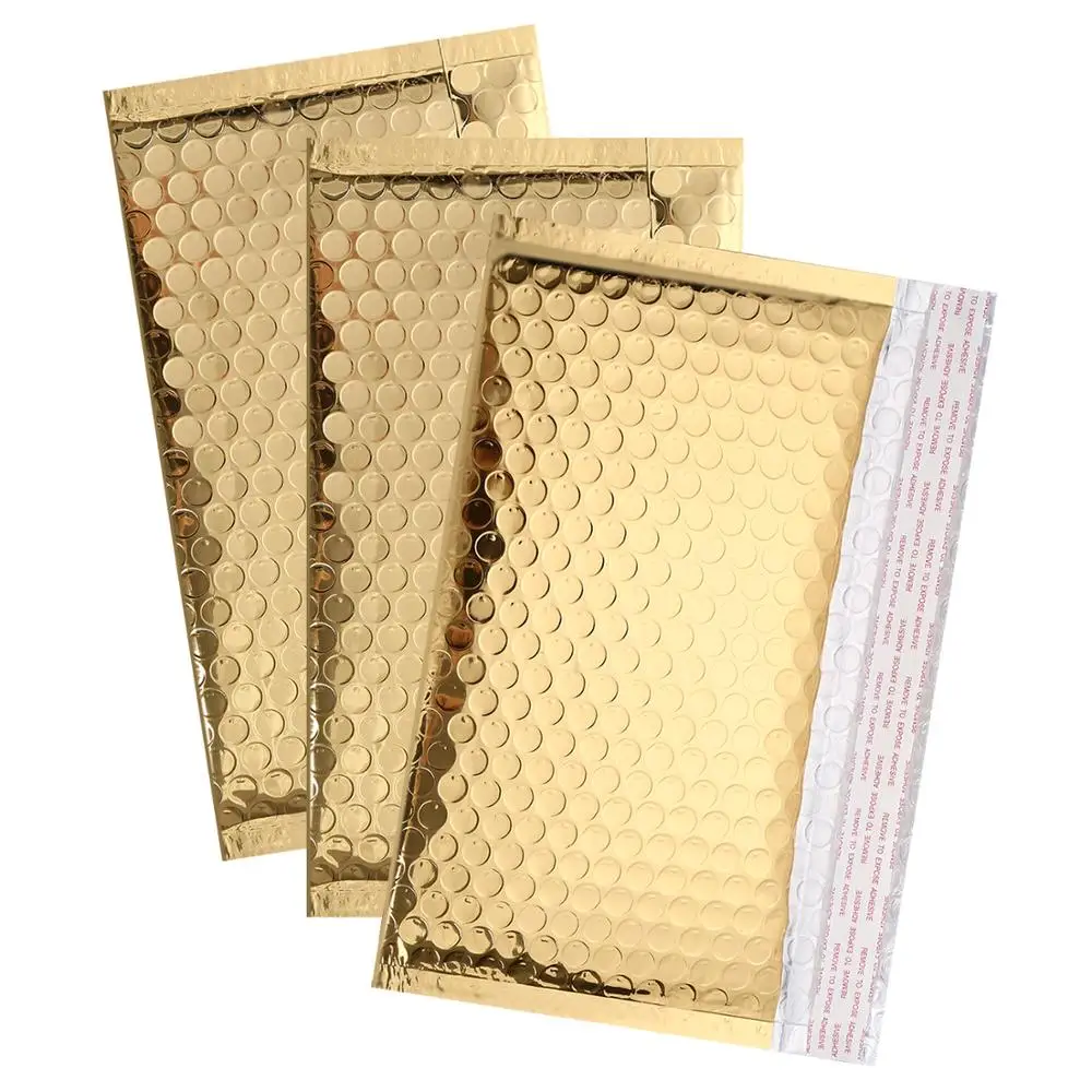 25PC Bubble Envelope Metallic Foil Bubble Mailer for Gift Packaging Wedding Favor Bag Shockproof Protective Window Envelope Bags
25PC Bubble Envelope Metallic Foil Bubble Mailer for Gift Packaging Wedding Favor Bag Shockproof Protective Window Envelope Bags