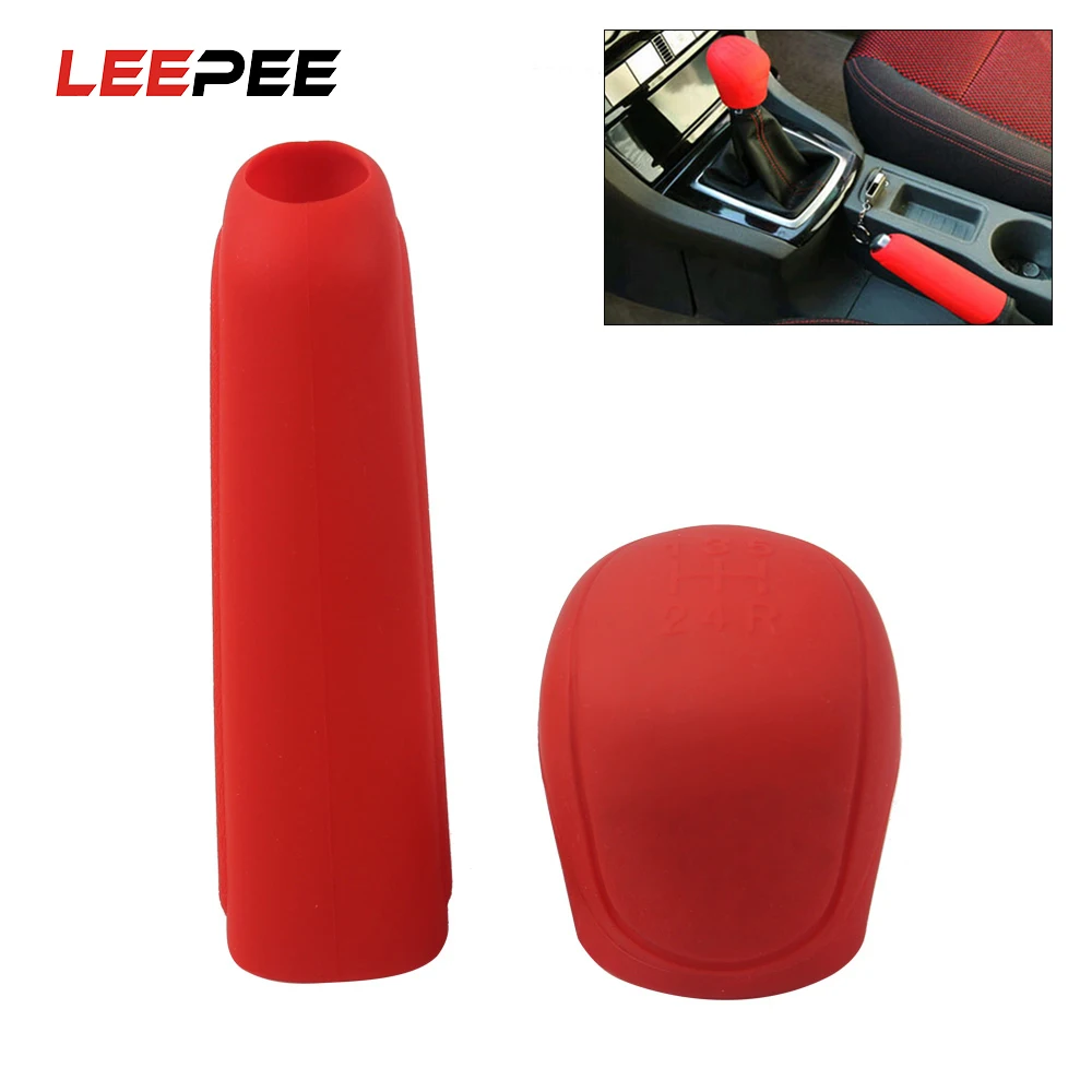 LEEPEE Gear head Shift knob Cover Car hand brake covers Handbrake Grips Gear Shift Collars Durable Silicone Car-styling
LEEPEE Gear head Shift knob Cover Car hand brake covers Handbrake Grips Gear Shift Collars Durable Silicone Car-styling