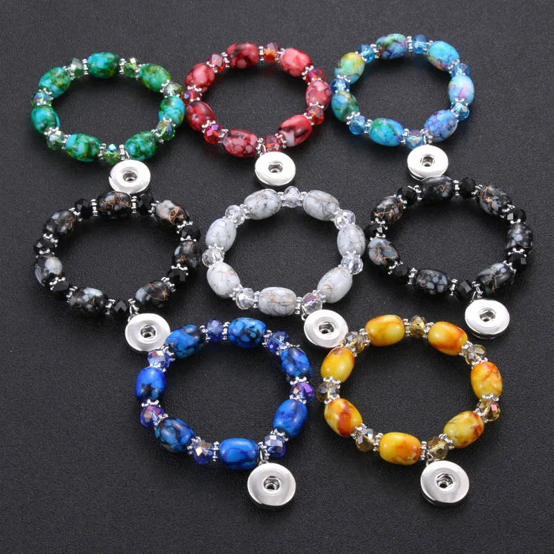New 18MM Snap Button Bracelet Handmade Imitation Pearl Crystal Beads Snap Bracelet Adjustable Elastic DIY Charm Bracelets
New 18MM Snap Button Bracelet Handmade Imitation Pearl Crystal Beads Snap Bracelet Adjustable Elastic DIY Charm Bracelets