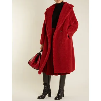 Winter Thick Warm Long Coats For Women Runway Faux Lambswool Long Sleeve Loose Woollen Coat Female Outwerwear
Winter Thick Warm Long Coats For Women Runway Faux Lambswool Long Sleeve Loose Woollen Coat Female Outwerwear