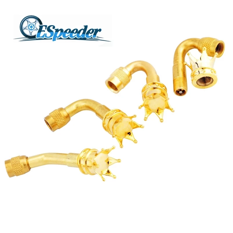 ESPEEDER4pcs 45/90/135 градусов угол Латунные Пневматические шины клапан шток с золотой