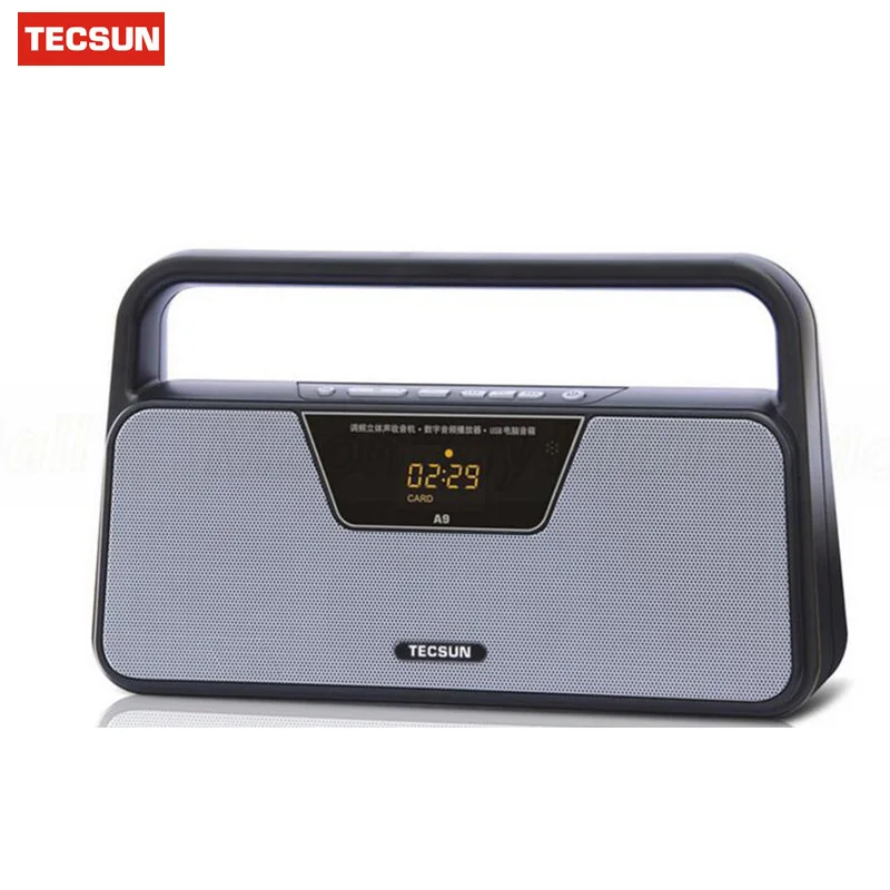 Оригинальный стерео радиоприемник TECSUN A9 FM светодиодный цифровой дисплей mp3 плеер