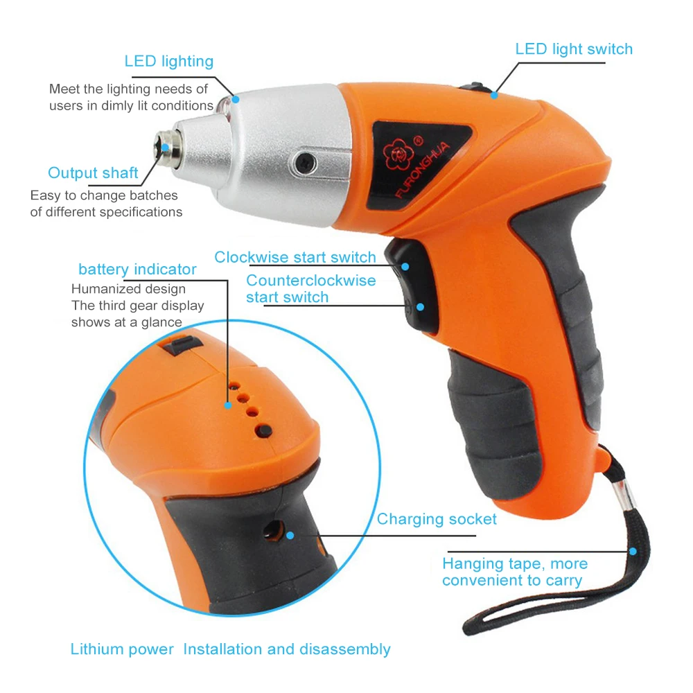 Cordless Electric Screwdriver Rechargeable USB Charger Mini Drill Multi-function Handheld Household DIY Screw Driver Power Tools
Cordless Electric Screwdriver Rechargeable USB Charger Mini Drill Multi-function Handheld Household DIY Screw Driver Power Tools