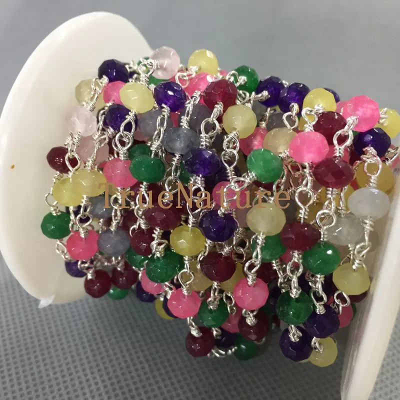 Colorful Polish Malaysian jade Beaded Chains Silver Or Gun Black Finish Wire Wrapped Chains Jewelry 5 Meters For Sale RC5000
Colorful Polish Malaysian jade Beaded Chains Silver Or Gun Black Finish Wire Wrapped Chains Jewelry 5 Meters For Sale RC5000