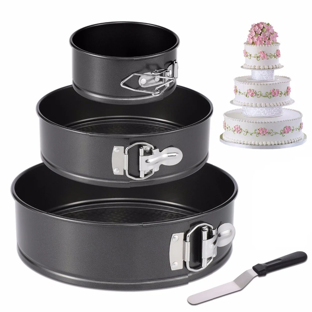 Springform Pans with Icing Spatula set of 4, Round Cheese Cake Molds, 4in 7in 9in Cake Moulds, 6in Icing Smoother Spatula
Springform Pans with Icing Spatula set of 4, Round Cheese Cake Molds, 4in 7in 9in Cake Moulds, 6in Icing Smoother Spatula