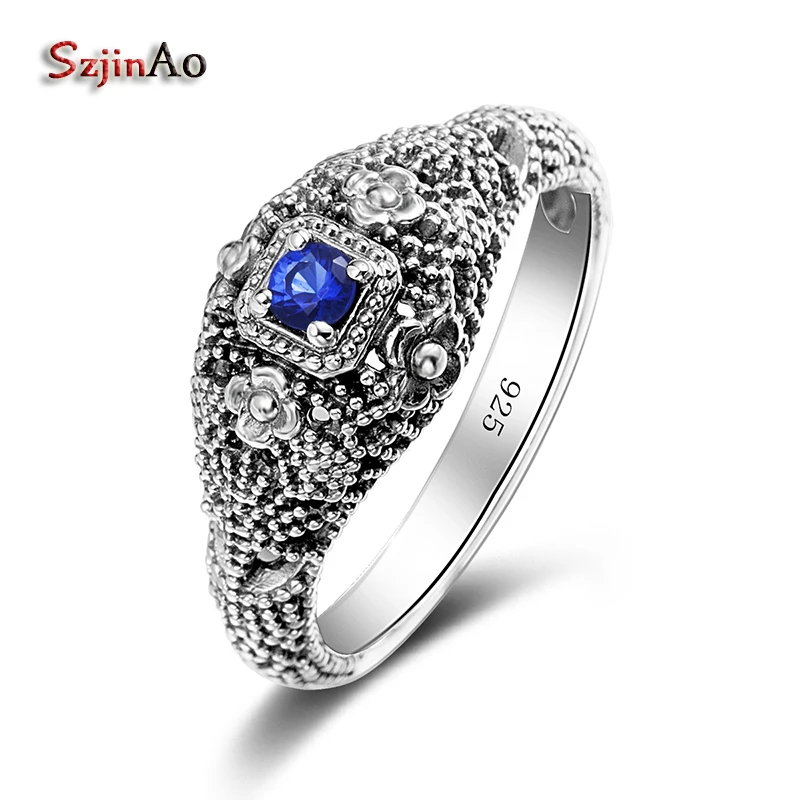 Szjinao Fashion Flower Ring Sapphrie Women Rings Handmade Vintage Style 925 Silver Jewelry kpop Famous Brand Women Ring
Szjinao Fashion Flower Ring Sapphrie Women Rings Handmade Vintage Style 925 Silver Jewelry kpop Famous Brand Women Ring