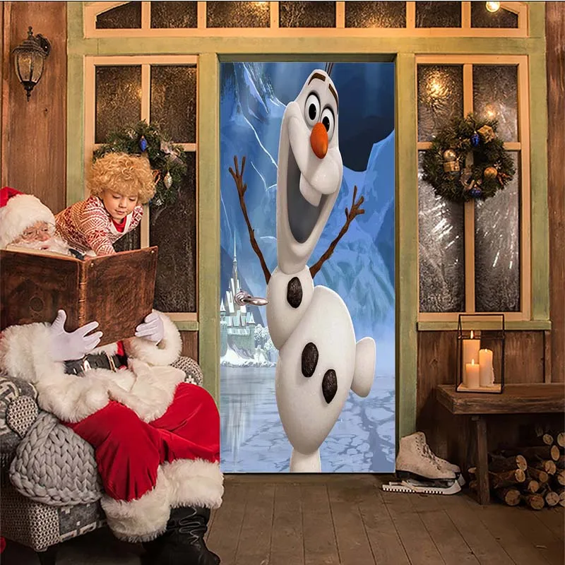 Christmas elements snowman door affixed with a fashionable home waterproof sticker
Christmas elements snowman door affixed with a fashionable home waterproof sticker