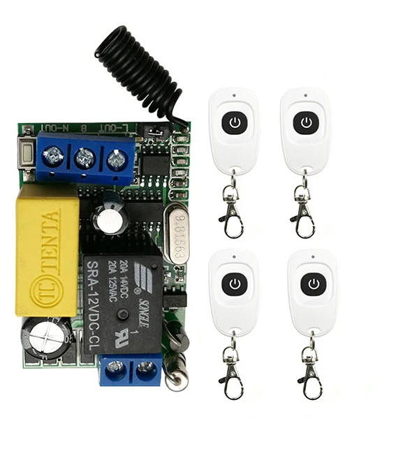 AC220V 1CH RF Wireless Mini Switch Relay Receiver Remote Controllers For Light switch With White Waterproof Transmitter/ lamp
AC220V 1CH RF Wireless Mini Switch Relay Receiver Remote Controllers For Light switch With White Waterproof Transmitter/ lamp