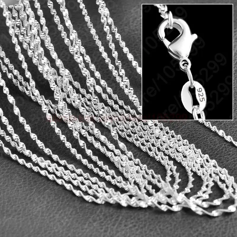 

10PCS Wholesale 16-30 Inches Double Big Singapore Chain 925 Sterling Silver Real Jewelry Necklace Chains For Pendant