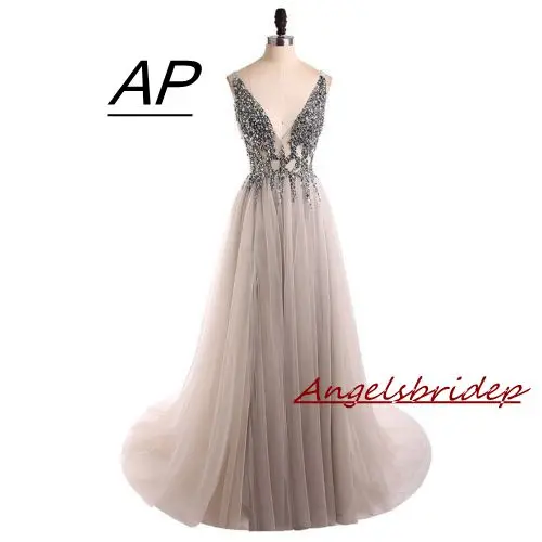 ANGELSBRIDEP Backless Evening Dress 2019 Charming V-Neck Tulle Vestido De Festa Longo Sparkly Crystal Beading Long Evening Gowns
ANGELSBRIDEP Backless Evening Dress 2019 Charming V-Neck Tulle Vestido De Festa Longo Sparkly Crystal Beading Long Evening Gowns