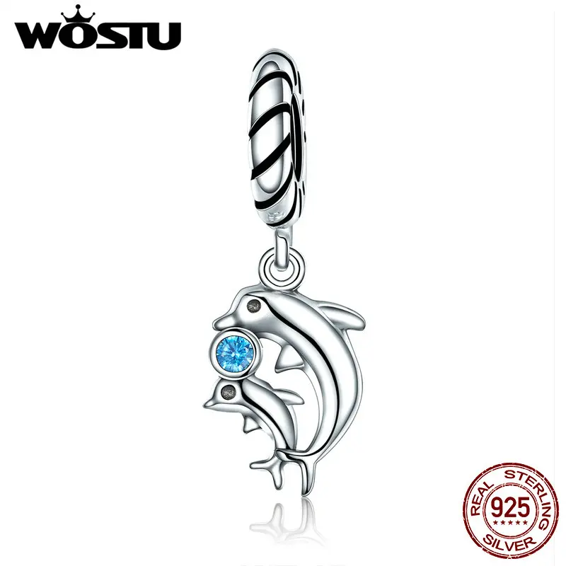 WOSTU 100% Real 925 Sterling Silver Dolphins Tales Dangle Bead Fit Original WST Charm Bracelet Pendant Jewelry Gift FIC264
WOSTU 100% Real 925 Sterling Silver Dolphins Tales Dangle Bead Fit Original WST Charm Bracelet Pendant Jewelry Gift FIC264