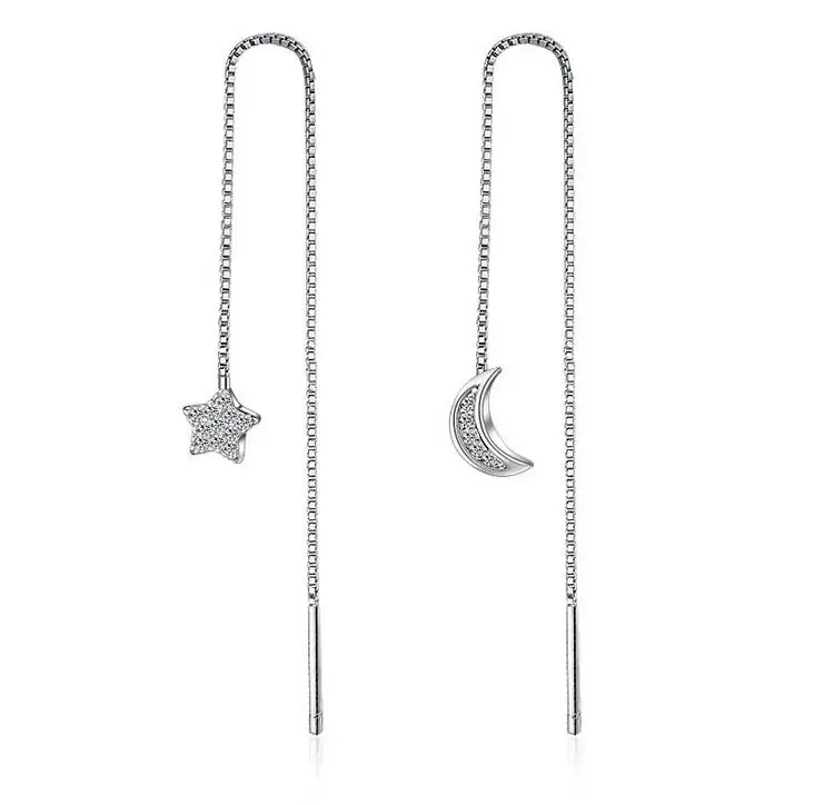 Fashion Crystal Moon Star Drop Earrngs Dangle Brincos Ear Line Wire Long Chain Tassel Asymmetric Minimalist Jewelry Accessories
Fashion Crystal Moon Star Drop Earrngs Dangle Brincos Ear Line Wire Long Chain Tassel Asymmetric Minimalist Jewelry Accessories