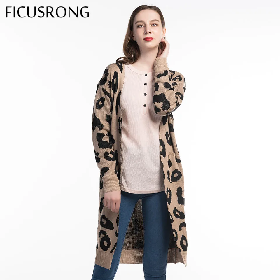 FICUSRONG Woman Leopard Cardigan Long Sweater 2019 New Women Spring Autumn Causal Loose Tops Knitting Christmas Pattern Sweater
FICUSRONG Woman Leopard Cardigan Long Sweater 2019 New Women Spring Autumn Causal Loose Tops Knitting Christmas Pattern Sweater
